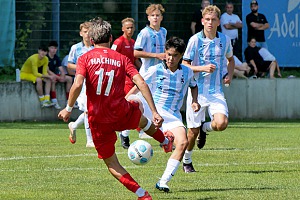 Szene aus dem Vorbereitungsspiel im August, das die Junglöwen gegen Unterhaching mit 1:3 verloren. Foto: Frank Peters