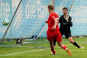 Trotz vier Gegentore zeigte Junglöwen-Keeper Luca Scholl eine fehlerfreie Leistung. Foto: Joachim Mentel